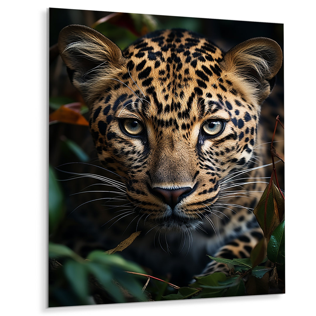 Cheetah Portrait Silent Stalk V - Leopard/Cheetah Metal Wall Art Living Room Ebern Designs 