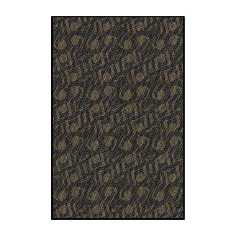Tapis noir/brun à motifs, Rectangle 8 pi x 12 pi