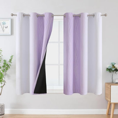 Rideaux occultant et occultant Estilar Textile Lilac and Greyish White