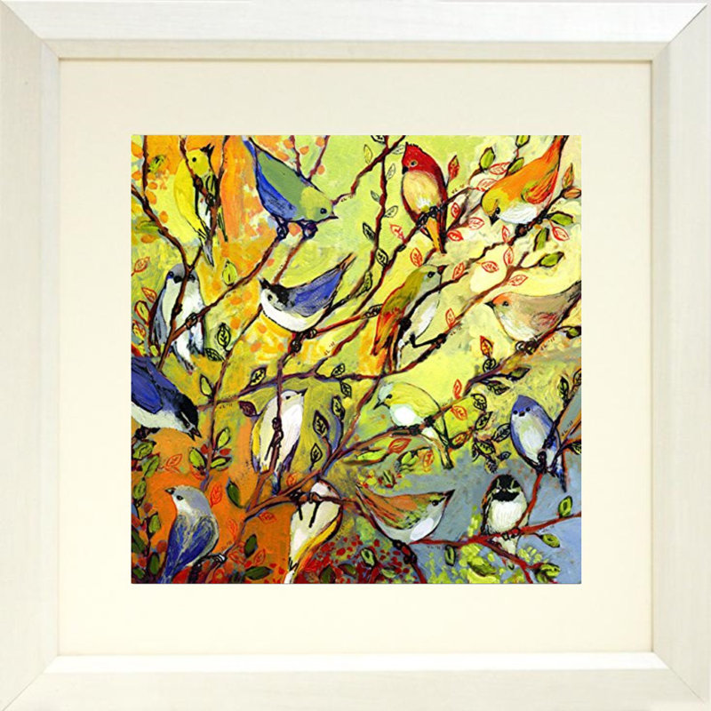« oiseaux on tree branches », reproduction de peinture à l’huile encadrée