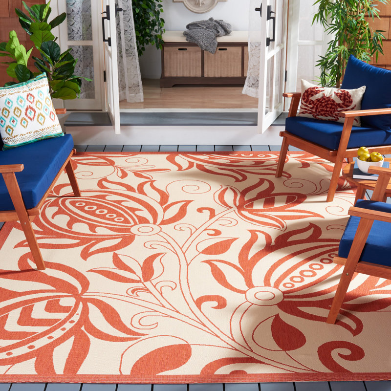 Herefordshire Performance Floral Indoor/Outdoor Area Rug, Rectangle 8' x 11'