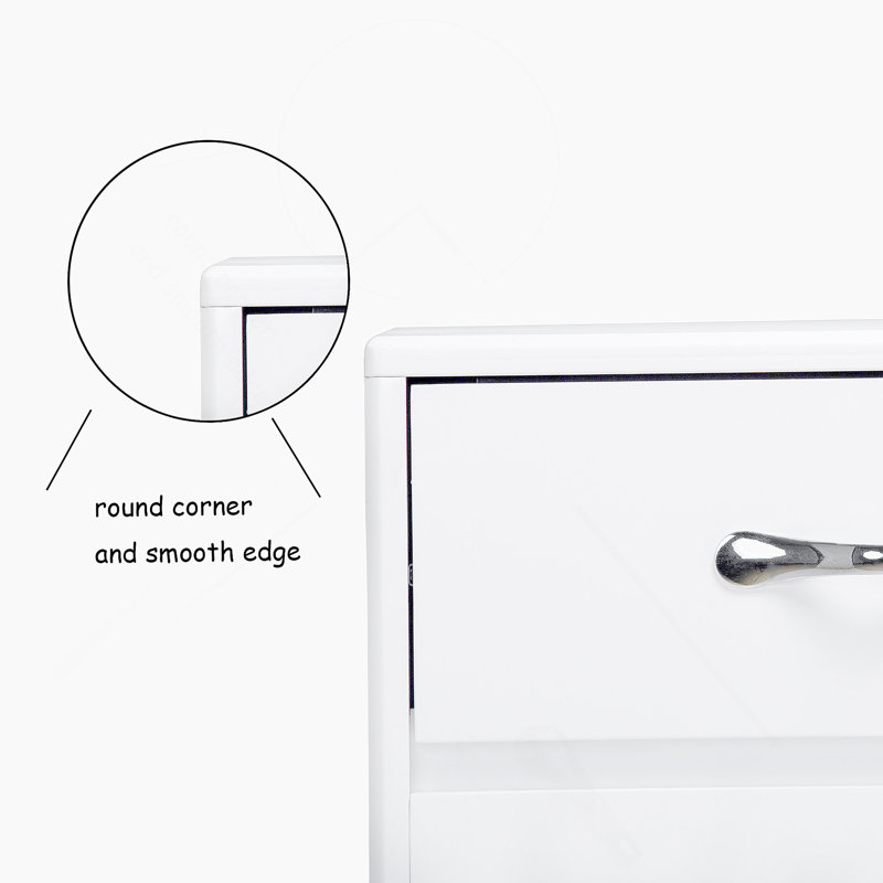 Two Door Side Table-White
