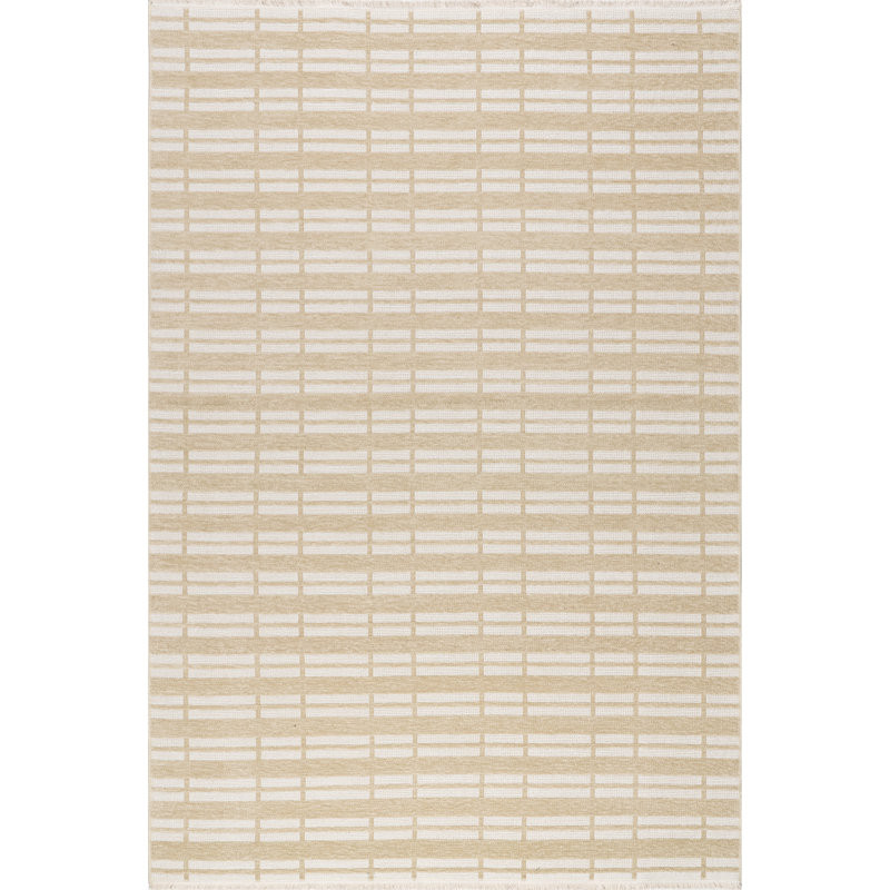 Mortica Striped Machine Washable Area Rug, Rectangle 5' x 8'