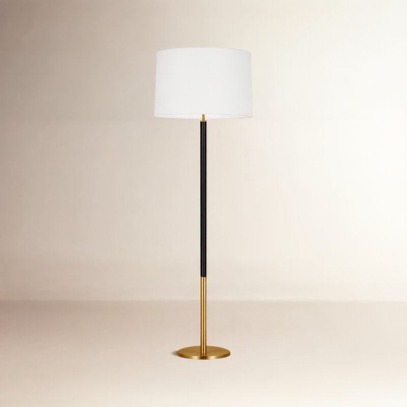 Lampe sur pied 62 "Vilnius Emilia, Laiton bruni avec noir brillant