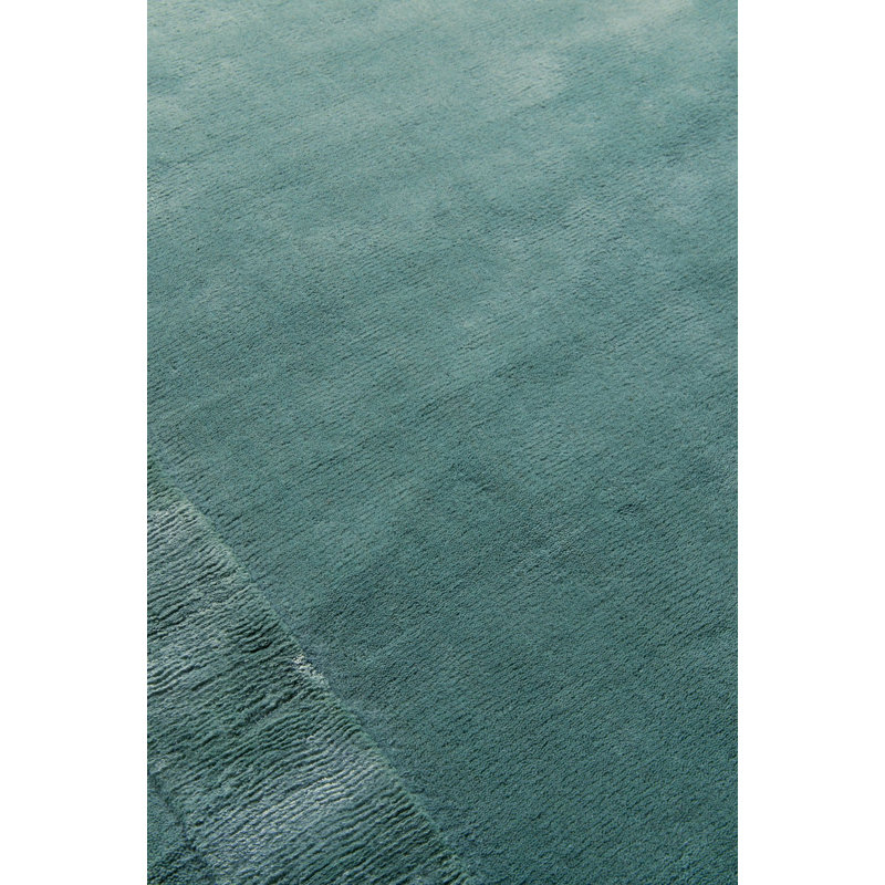 Farrow & Ball Leighton Teal Silk Border Area Rug, Rectangle 12' x 18'