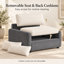 Fauteuil surdimensionné en chenille de 50 po de large Orelvessique avec assise profonde, coussins amovibles et 2 coussins-1407735953