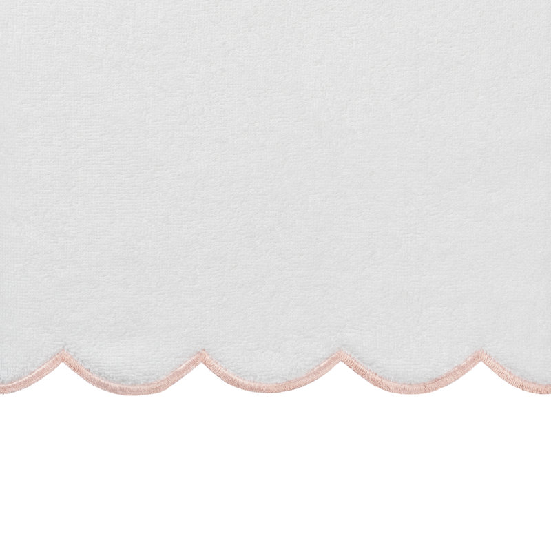  Ensemble de serviettes 100% coton festonné 100% coton ADORNIA, Ensemble 6 serviettes de bain, Blanc / Rose