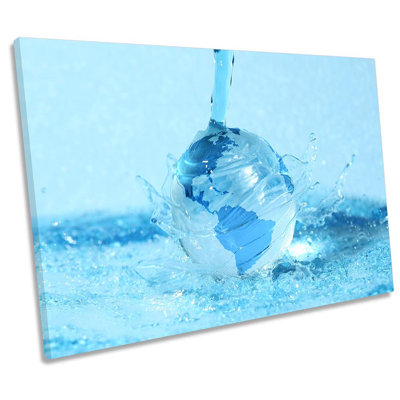 Water Planet Earth Bathroom - Wrapped Canvas Print