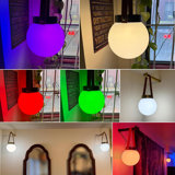 Rechargeable Wireless Wall Sconces Set With Remote Control, Dimmable RGB 15 Colours & 3 Lighting Modes, Modern Retro Design For Bedroom Living Room Entryway