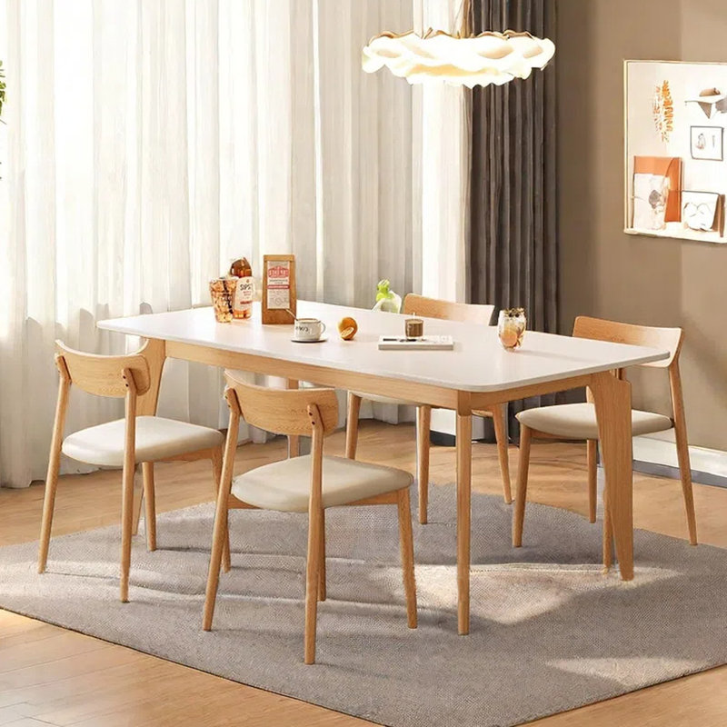 Piecara Modern rectangular dining table, 29.52"H x 55.11"L x 31.49"W