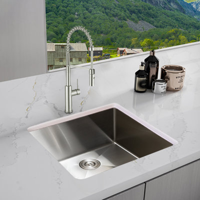 KBFmore KLA01/23/30 Single Bowl Undermount or Topmount Stainless Steel Laundry Utility Sink + Drain