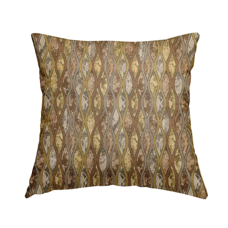Mendiola Striped Rectangular Cushion, Gold Silver