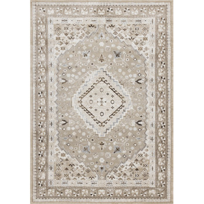 Katsusuke Beige Classic Polypropylene Stain Resistant Living Room Carpet