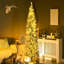 Grand sapin de Noël artificiel pré-éclairé avec lumières DEL blanches chaudes et pointes, pour décoration de Noël, vert-457879578