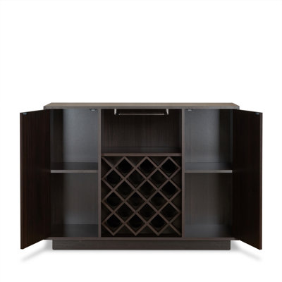 2Door Wine Cabinet With Stemware Rack