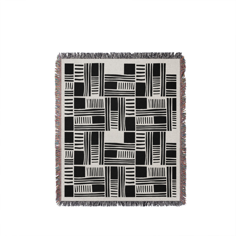 Jeté en coton Anala, 50x60, Noir
