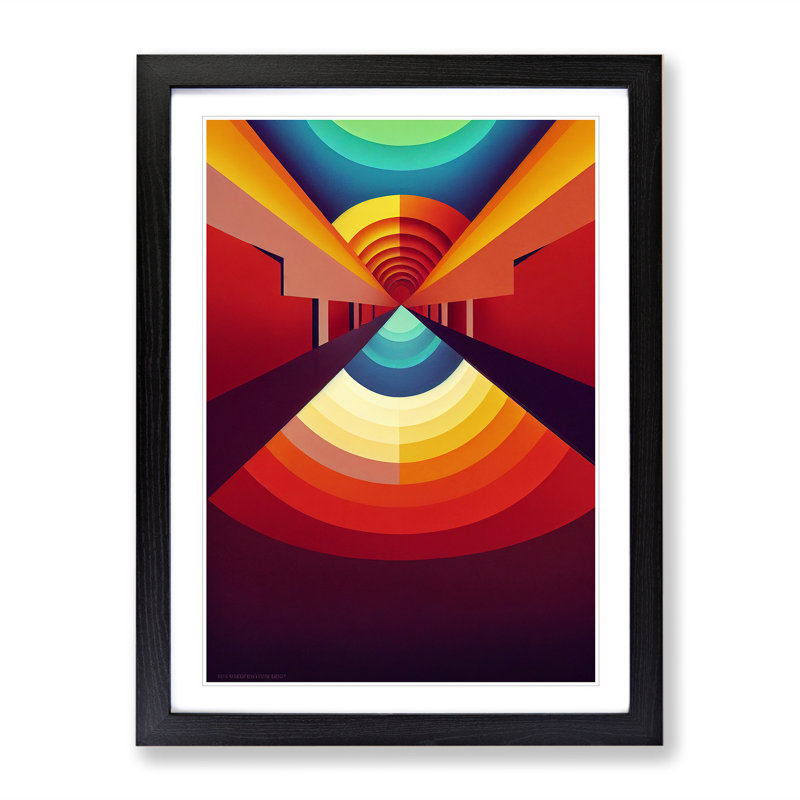 Abstract Tunnel - Single Picture Frame Print, Black, 64cm H x 46cm W x 2cm D