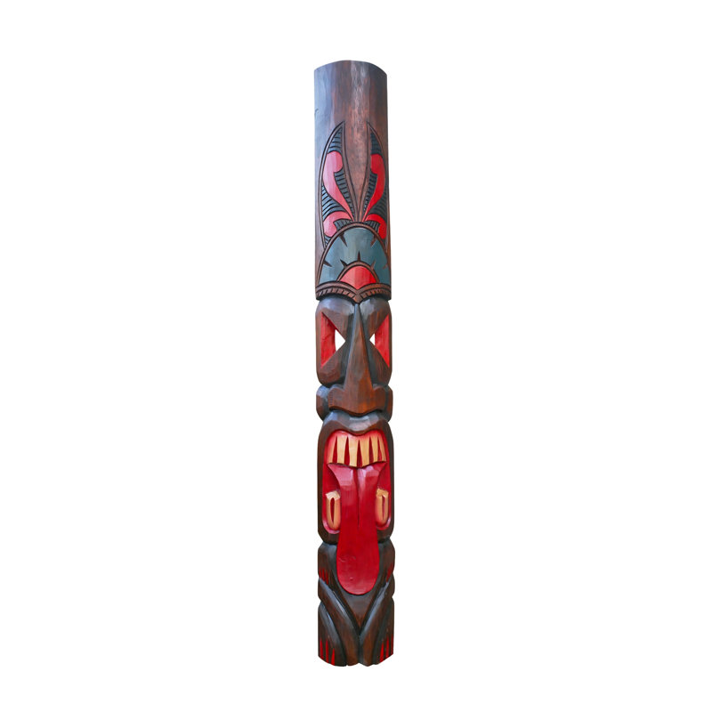 60 po. Masque de tiki d'extérieur, décoration de langue tahitienne