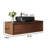 48" Marble Top Single Bathroom Walnut Wood Vanity with Black Ceramic Basin-1668261486