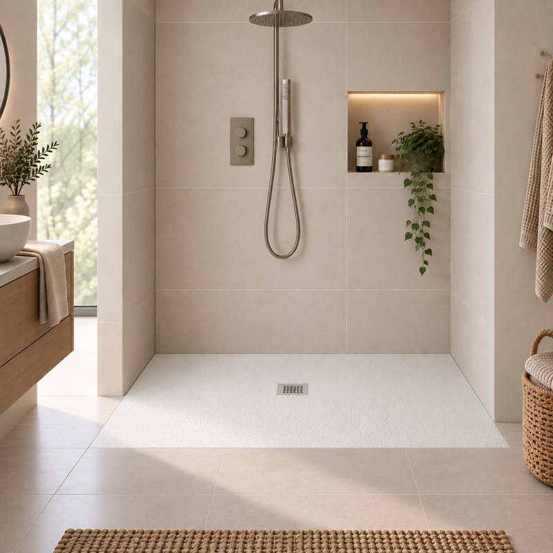  Stone Standard Shower Tray – White, 0.25cm H x 16cm W x 9cm D