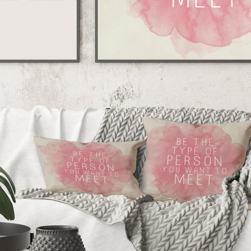 Rectangle, soyez la personne que vous voulez rencontrer - Coussin décoratif à imprimé traditionnel