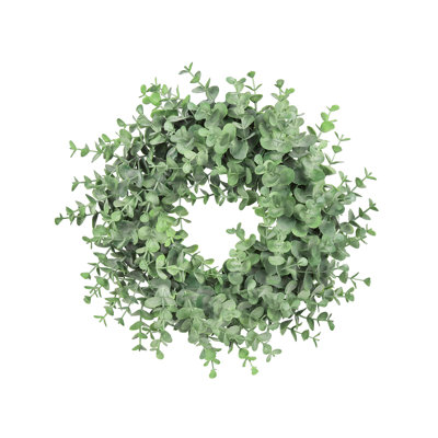 Frosted Artificial Eucalyptus Leaf Wreath