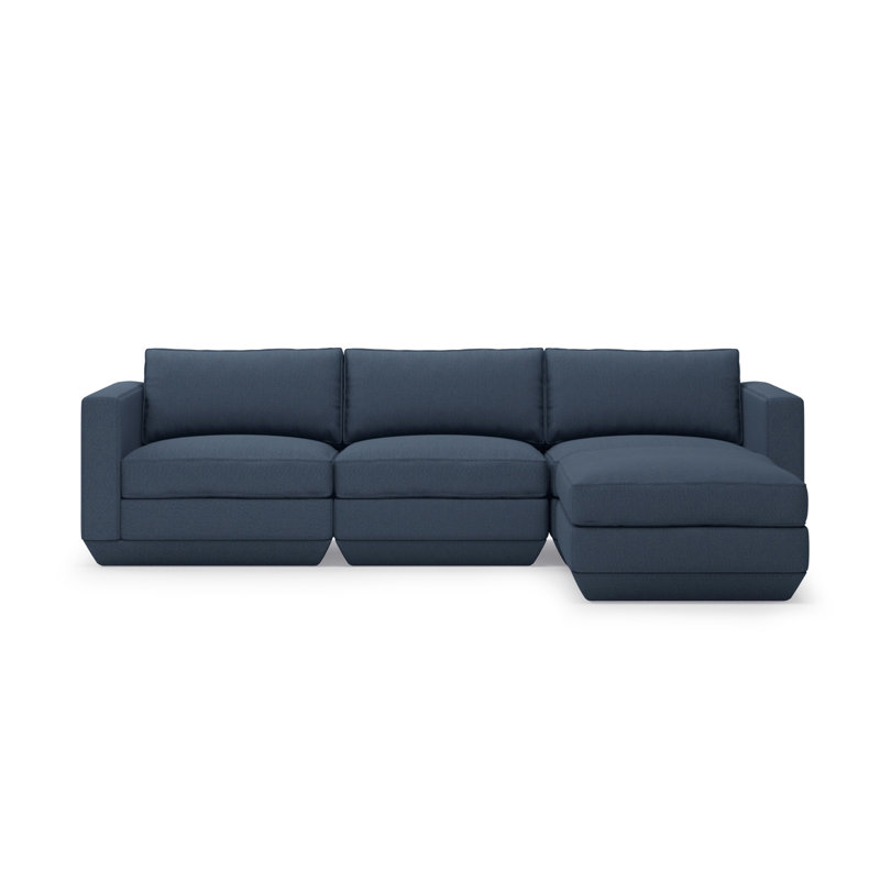Podium Modular 4-Piece Sectional, Right Hand Facing, Hanson Navy