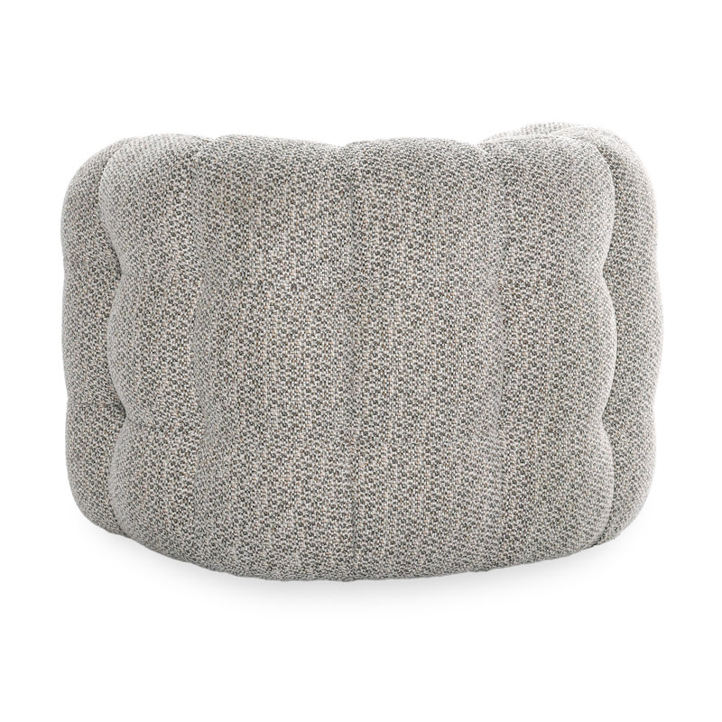 Walter Swivel Barrel Chair, Heathered Gray Polyester Blend