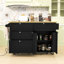 Îlot de cuisine à roulettes avec abattant, armoire de rangement, tiroirs, prise de courant et 2 tabourets Farmhouse-1484456432