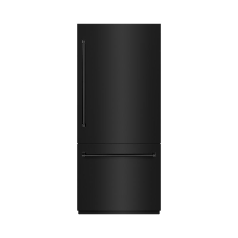 ZLINE 36 in. Built-In Refrigerator w/ Water Dispenser & Ice Maker in Black Stainless, Black Stainless Steel