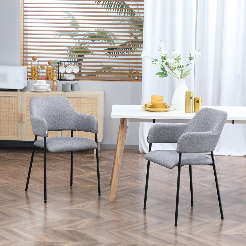 Chaise avec accoudoirs beige Kawanza, Gris