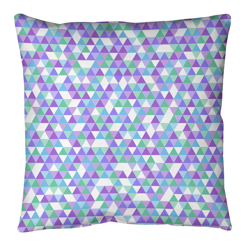 Coussin de sol géométrique Katelyn Elizabeth, 40 po x 40 po, Bleu / Mauve