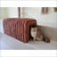 Banc de rangement repose-pieds avec nid de chat, velours côtelé, brun noyer | Salon, vestibule, chambre à coucher-954186367