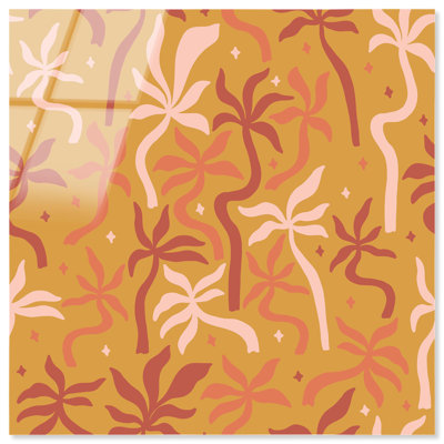 «Palm Trees Stars Season», reproduction d'art sur acrylique par Art Remedy