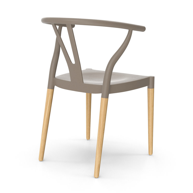 Chaise avec accoudoirs à dossier en lattes Jase, Gris
