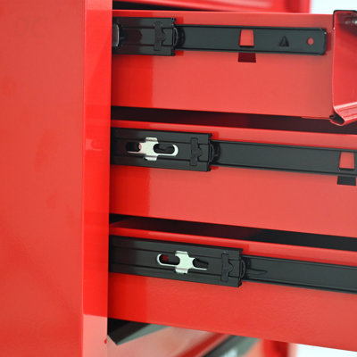 Rolling Metal Tool Chest With 4 Drawers, 20" 4-Drawer Tool Chest Cabinet With Ball Bearing Drawer Slides, Steel Tool Storage Box Organizer -Red&Black, Sideboard