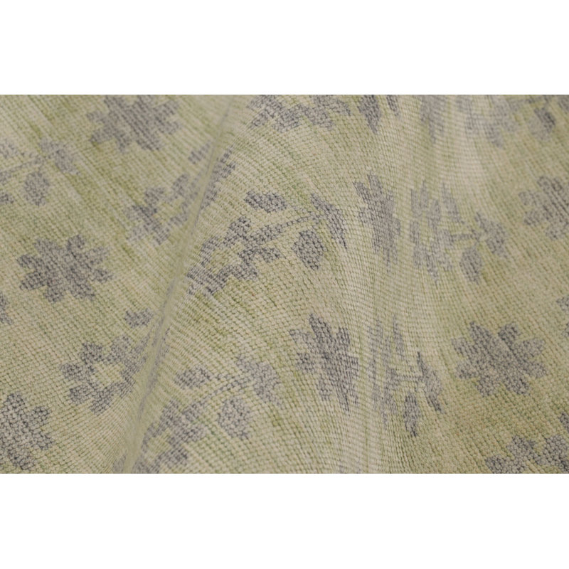 Block Print Handmade Kilim Silk and Wool Floral Area Rug