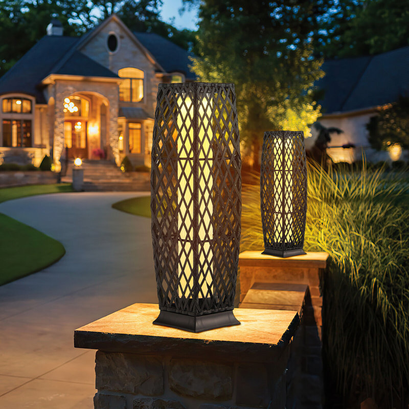 27'' Solar Powered Integrated LED Outdoor Floor Lamp, Black