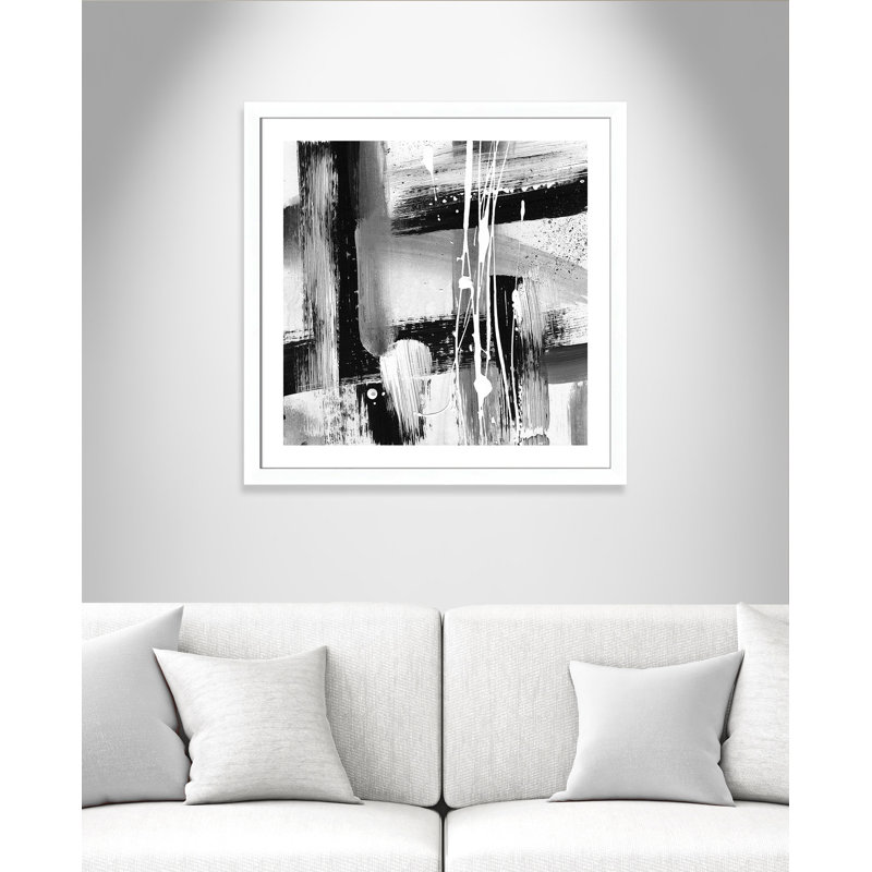 Damiah Modern Expressions I - noir et blanc - Impression sur papier encadré, Blanc mat