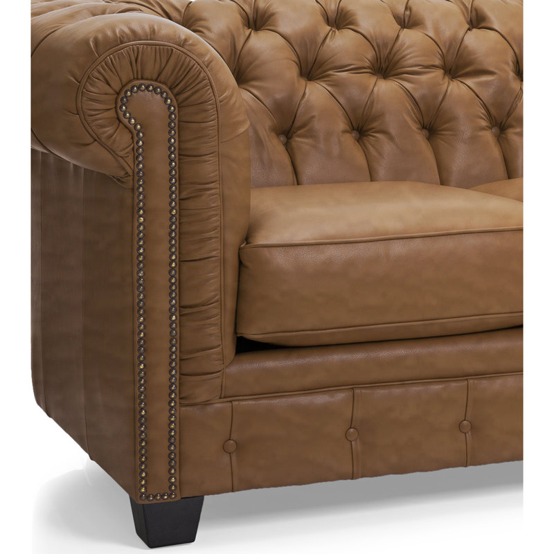 Melany 86'' Upholstered Sofa, Tan Brown