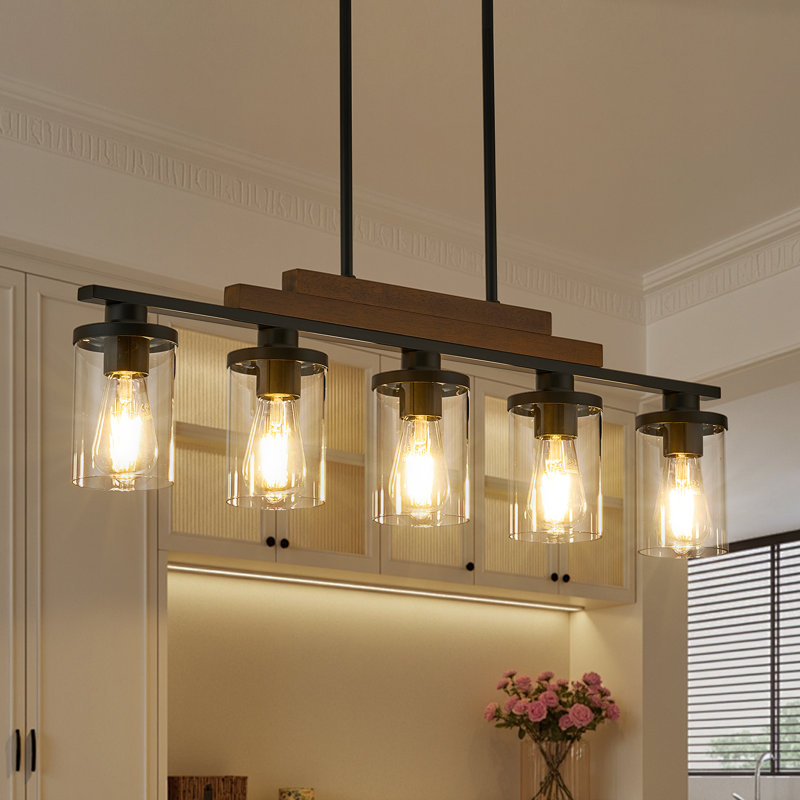 Luminaire d'îlot de cuisine industriel 5 lumières, lustres de style maison de campagne moderne pour la décoration intérieure