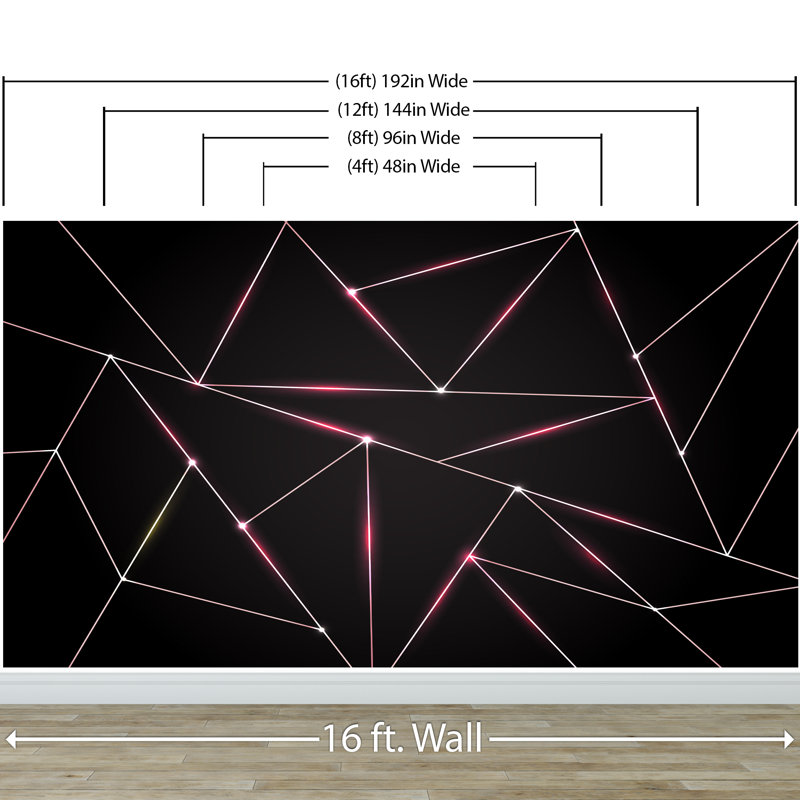 Grissett Peel & Stick Geometric Wall Mural, 144" L x 108" W