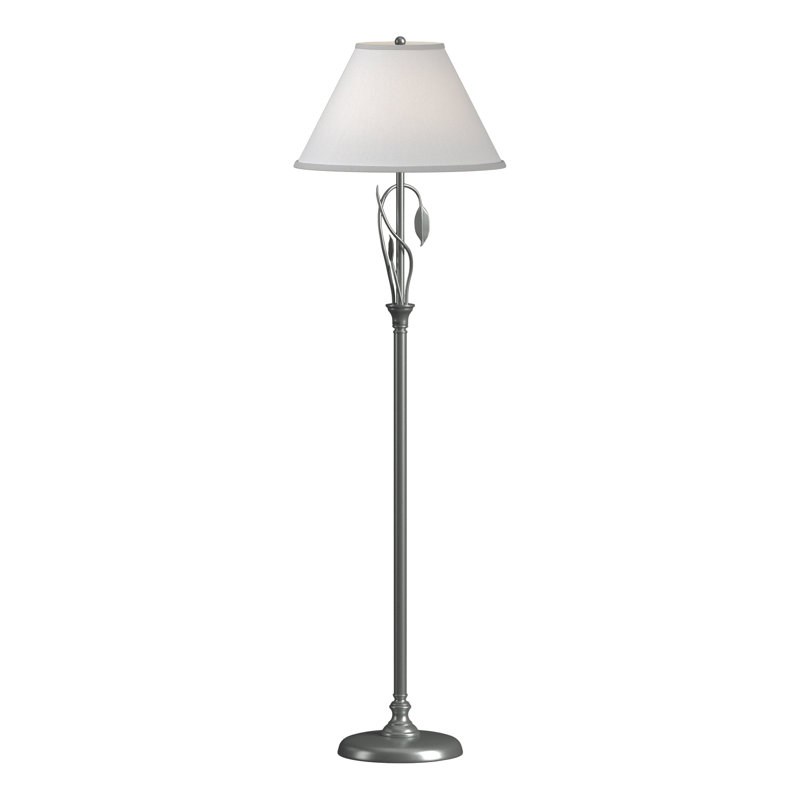 Lampe sur pied en fer forgé, Platine rétro, Naturel Anna