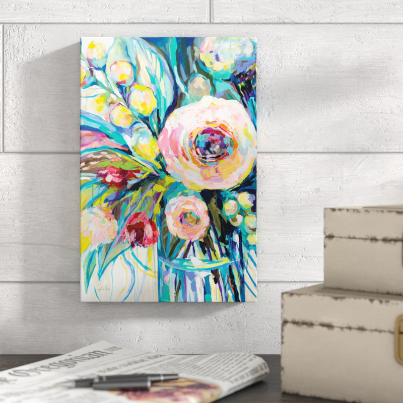 Pink Delights I by Jeanette Vertentes - Painting Print, 30cm H x 20cm W, Wrapped Canvas