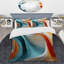 Ensemble de housse de couette fractale bleue et orange en mouvement I - Abstract Fractal-101240836