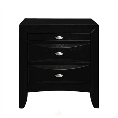 Table de chevet Lucille avec tiroirs spacieux et lignes épurées, parfaite pour les chambres à coucher modernes et le rangement efficace.