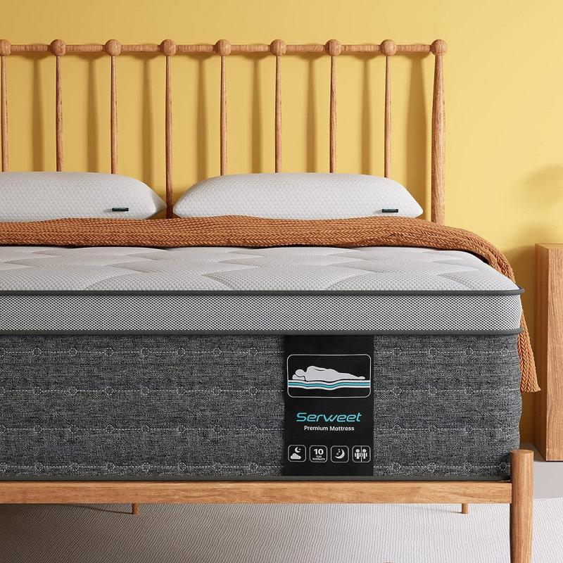 12 Inch Memory Foam Hybrid Mattress - 5-Zone Pocket Innersprings for Motion Isolation, Full