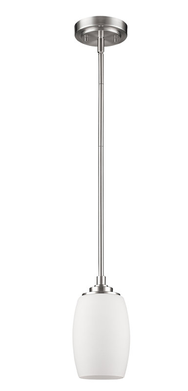Vanfleet 1 - Light Brown Single Pendant, Satin Nickel