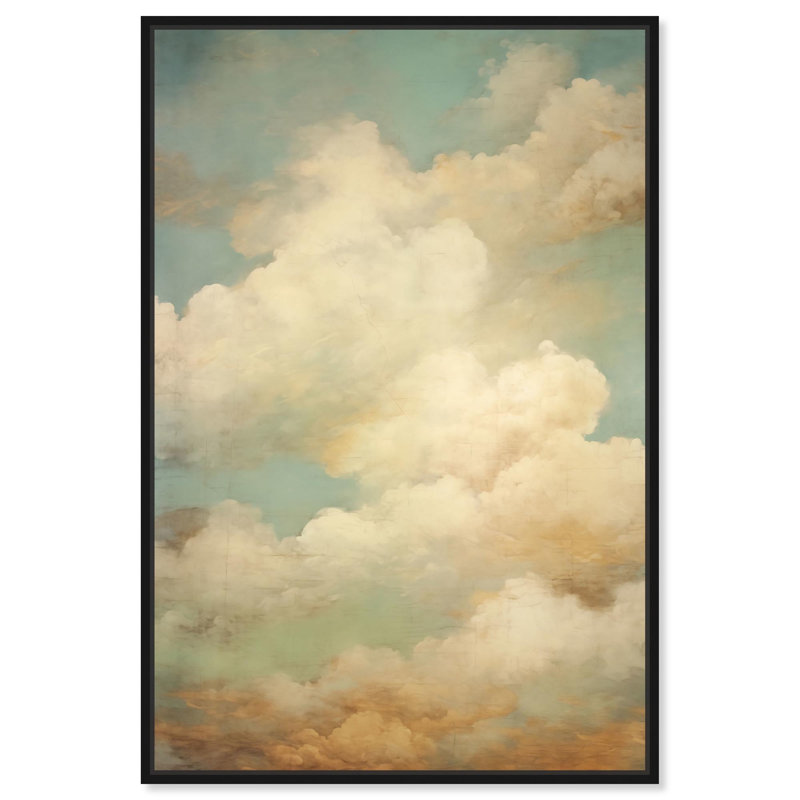 «Timeless Sky Canvas Elegant Farm House» par , Structure noire, H 16 po x l 11 po