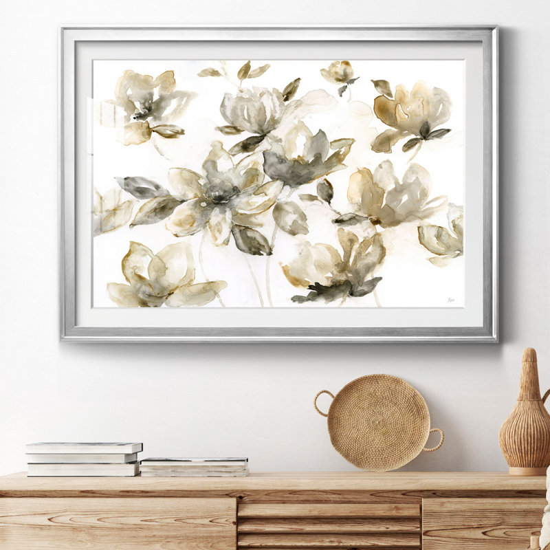 Natures Dance - peinture encadrée, H 26,5 po x l 36,5 po x P 1,5 po, Papier avec cadre argenté
